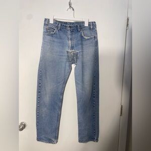 Vintage Men's Blue Levi’s Jeans distressed, thrashed patched